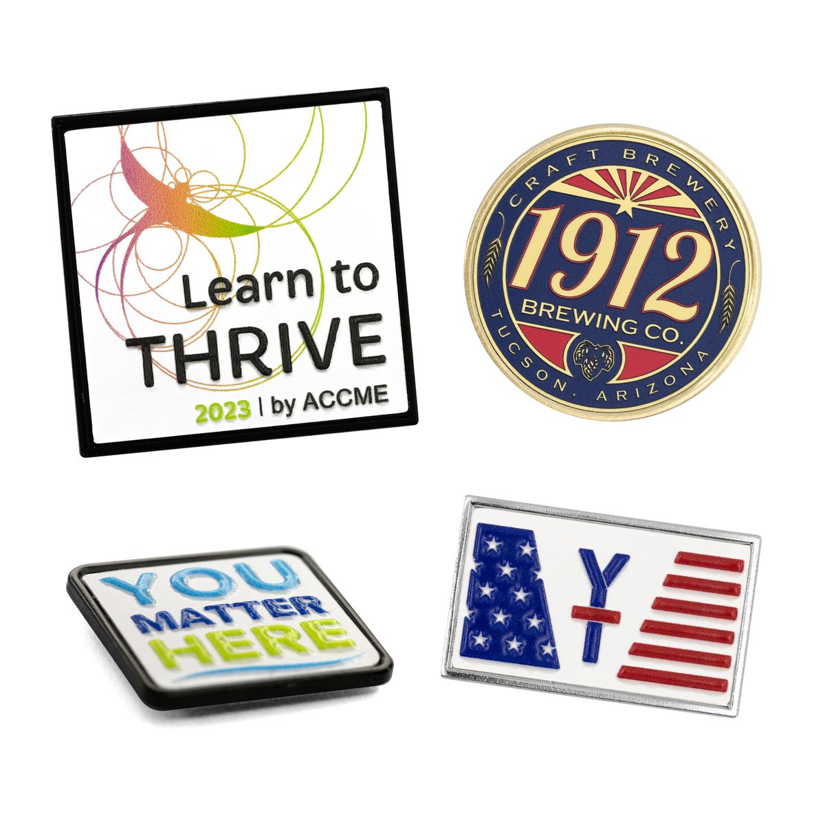 1” x 1.25” 3D Texture Print Lapel Pin