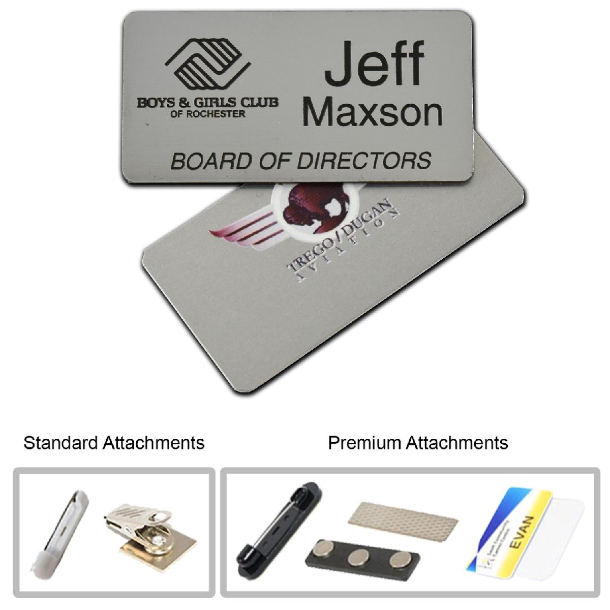 1.5” x 3” Metal Name Badge