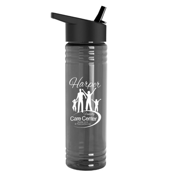 24oz Slim Fit Water Bottle with Flip Straw Lid