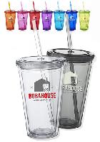 16oz Double Wall Acrylic Tumbler with Straw